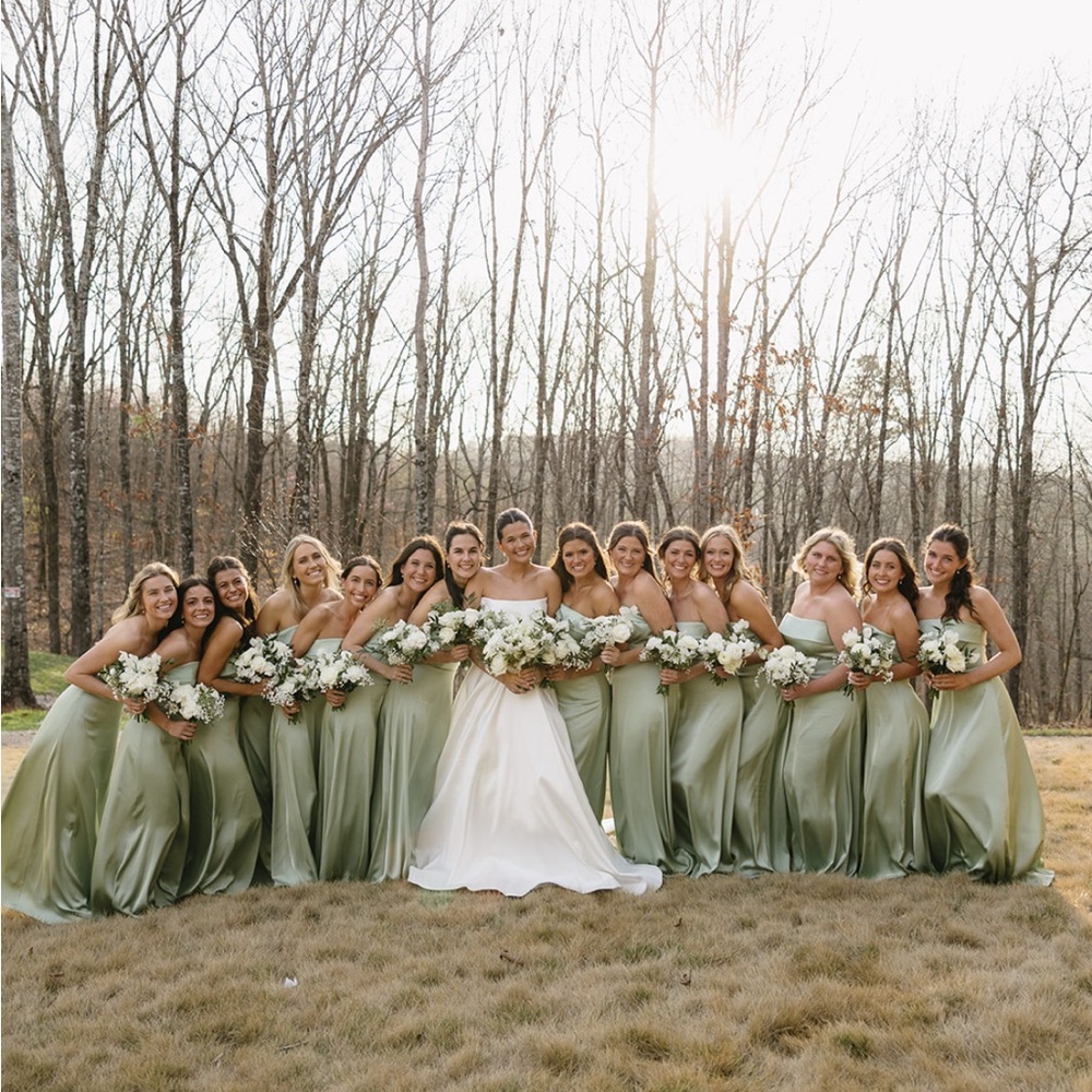 Kennedy blue Sage green bridesmaid dress - ALTERED